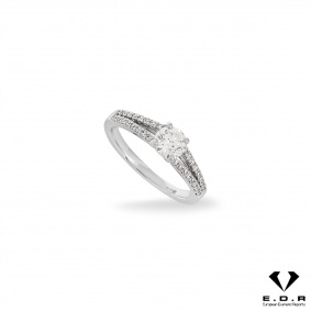 White Gold Round Brilliant Cut Diamond Ring 0.51ct H/VS1 White Gold Round Brilliant Cut Diamond Ring 0.51ct H/VS1
